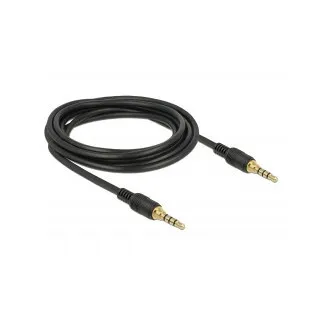 Cablu Delock Jack stereo 3,5 mm 4 pini mascul > mascul 3 m negru Cablu Delock Jack stereo 3,5 mm 4 pini mascul > mascul 3 m negru