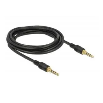 Cablu Delock Jack stereo 3,5 mm 4 pini mascul > mascul 3 m negru Cablu Delock Jack stereo 3,5 mm 4 pini mascul > mascul 3 m negru