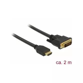 Delock Cablu HDMI la DVI 24 1 bidirecțional 2 m Delock Cablu HDMI la DVI 24 1 bidirecțional 2 m