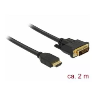 Delock Cablu HDMI la DVI 24 1 bidirecțional 2 m Delock Cablu HDMI la DVI 24 1 bidirecțional 2 m