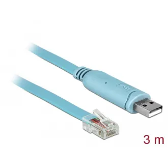 Adaptor Delock USB 2.0 Tip-A mascul > 1 x Serial RS-232 RJ45 mascul 3,0 m albastru