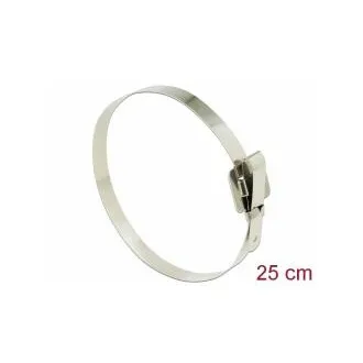 Delock Cleme de cablu din oțel inoxidabil reutilizabile cu încuietoare pliabilă L 250 x l 10 mm 10 bucăți