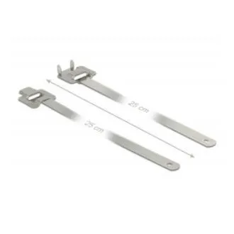 Delock Cleme de cablu din oțel inoxidabil reutilizabile cu încuietoare pliabilă L 250 x l 10 mm 10 bucăți