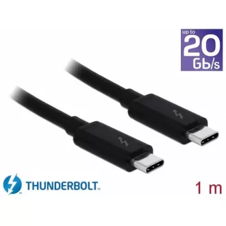 Delock Thunderbolt™ 3 (20 Gbps) Cablu USB-C™ masculin și pasiv 1,0 m 5 A negru