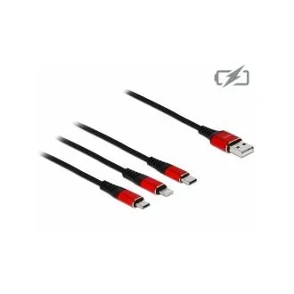 Cablu de încărcare USB Delock 3 în 1 pentru Lightning™ / Micro USB / USB Type-C™, 1 m Cablu de încărcare USB Delock 3 în 1 pentru Lightning™ / Micro USB / USB Type-C™, 1 m