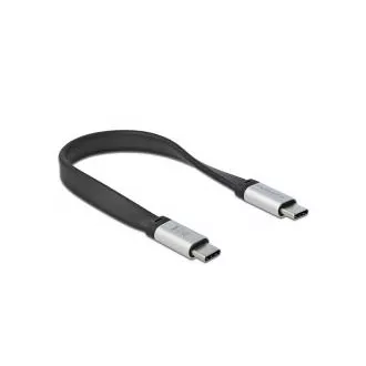 Delock Cablu panglică plată USB 3.2 Gen 2, FPC, USB Type-C™ la USB Type-C™, 22 cm, PD 3 A E-Marker