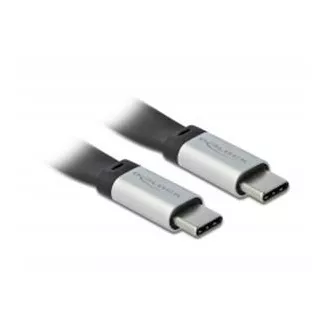 Delock Cablu panglică plată USB 3.2 Gen 2, FPC, USB Type-C™ la USB Type-C™, 22 cm, PD 3 A E-Marker