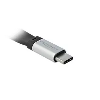 Delock Cablu panglică plată USB 3.2 Gen 2, FPC, USB Type-C™ la USB Type-C™, 22 cm, PD 3 A E-Marker