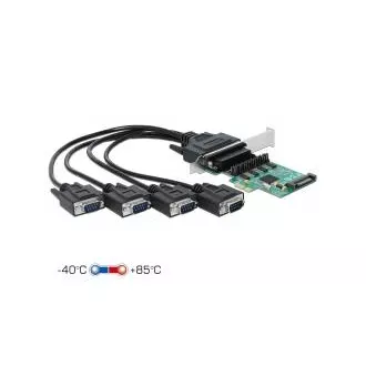 Deblocați cardul PCI Express la 4 x RS-232 serial cu sursă de alimentare