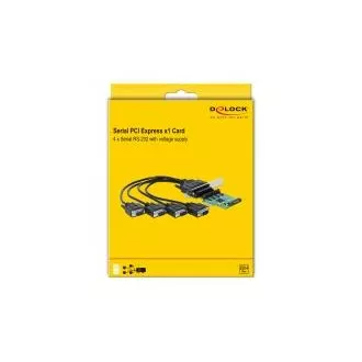 Deblocați cardul PCI Express la 4 x RS-232 serial cu sursă de alimentare