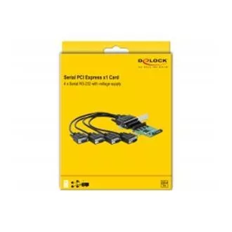 Deblocați cardul PCI Express la 4 x RS-232 serial cu sursă de alimentare
