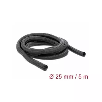 Delock Teacă împletită cu autoînchidere 5 m x 25 mm, neagră