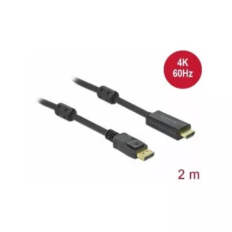 Delock Cablu de la Active DisplayPort 1.2 la HDMI, 4K, 60 Hz 2 m