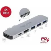Stație de andocare Delock pentru MacBook, duală, HDMI 4K / PD / Hub