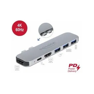 Stație de andocare Delock pentru MacBook, duală, HDMI 4K / PD / Hub
