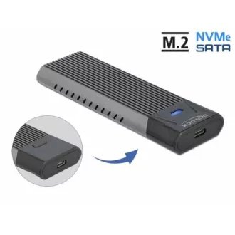 Carcasă combinată USB externă Delock Type-C™ pentru M.2 NVMe PCIe sau pentru SSD SATA - fără instrumente