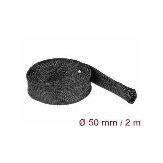 Delock Teacă împletită cu închidere cu fermoar, 2 x 50 mm, neagră