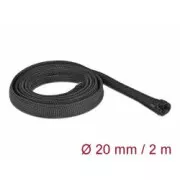 Delock Teacă împletită cu închidere cu fermoar, 2 x 20 mm, neagră
