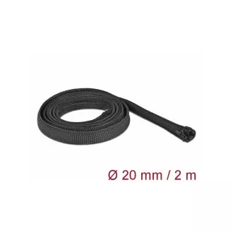 Delock Teacă împletită cu închidere cu fermoar, 2 x 20 mm, neagră