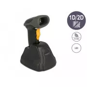 Scaner de coduri de bare Delock 2.4 GHz, 1D și 2D cu stație de încărcare
