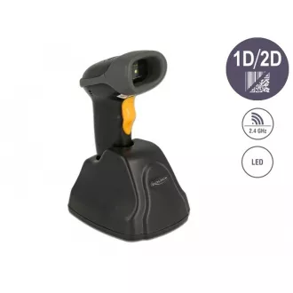 Scaner de coduri de bare Delock 2.4 GHz, 1D și 2D cu stație de încărcare