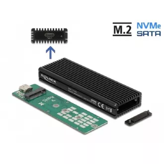 Delock Carcasă externă combinată USB Type-C™ pentru M.2 NVMe PCIe sau pentru SSD SATA Delock Carcasă externă combinată USB Type-C™ pentru M.2 NVMe PCIe sau pentru SSD SATA