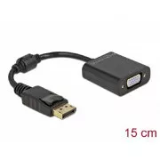 Delock DisplayPort 1.2 masculin la VGA feminin pasiv negru