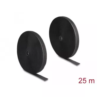Delock Curea Velcro de înaltă fiabilitate L 25 m x lățime 25 mm neagră