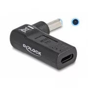 Adaptor cablu încărcare laptop Delock, USB Tip-C mamă la HP mascul 4.5 x 3.0 mm, unghiular 90°