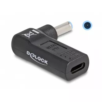 Adaptor cablu încărcare laptop Delock, USB Tip-C mamă la HP mascul 4.5 x 3.0 mm, unghiular 90° Adaptor cablu încărcare laptop Delock, USB Tip-C mamă la HP mascul 4.5 x 3.0 mm, unghiular 90°