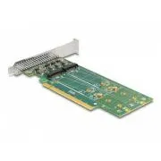 Delock Placă PCI Express 4.0 x16 la 4 x M.2 Key M 110 mm NVMe - ramificare - Profil redus