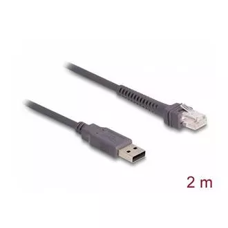 Cablu Delock de la interfața RJ50 la USB 2.0 Type-A la cititorul de coduri de bare, 2 m