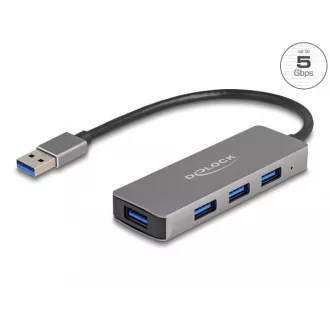 Delock Hub USB 3.2 Gen 1 cu 4 porturi cu conector USB tip A - porturi USB tip A pe lateral