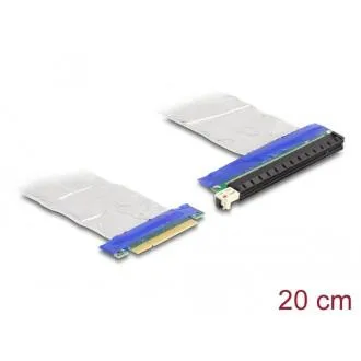 Placă riser Delock PCI Express, de la mufă x8 la slot x16, cu cablu, lungime 20 cm Placă riser Delock PCI Express, de la mufă x8 la slot x16, cu cablu, lungime 20 cm