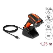 Cititor de coduri de bare industriale 1D și 2D Delock pentru 2,4 GHz sau Bluetooth cu stație de încărcare inductivă