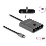 Delock Comutator USB 10 Gbps USB Type-C™, 2 în 1, bidirecțional, 8K
