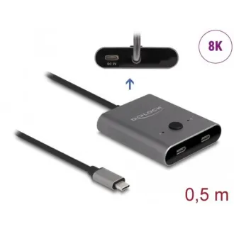 Delock Comutator USB 10 Gbps USB Type-C™, 2 în 1, bidirecțional, 8K