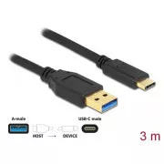 Cablu Delock SuperSpeed USB (USB 3.2 Gen 2) de tip A la USB Type-C™, lungime 3m