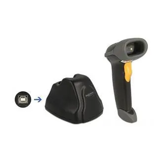Scaner de coduri de bare Delock 2,4 GHz, 1D și 2D, cu stație de încărcare - Limbi multiple