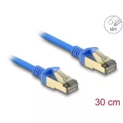 Delock Cablu de rețea RJ45, Cat.8.1, F/FTP, subțire, 0,3 m, albastru
