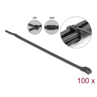 Delock Clemă de cablu cu cap plat, L 205 x l 2,5 mm, 100 buc. neagră Delock Clemă de cablu cu cap plat, L 205 x l 2,5 mm, 100 buc. neagră