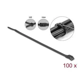 Delock Clemă de cablu cu cap plat, L 205 x l 2,5 mm, 100 buc. neagră Delock Clemă de cablu cu cap plat, L 205 x l 2,5 mm, 100 buc. neagră