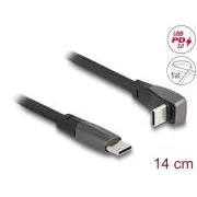 Delock Cablu panglică plată USB 2.0 Conector USB Type-C mascul la conector USB Type-C mascul, unghi drept