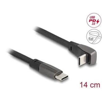 Delock Cablu panglică plată USB 2.0 Conector USB Type-C mascul la conector USB Type-C mascul, unghi drept