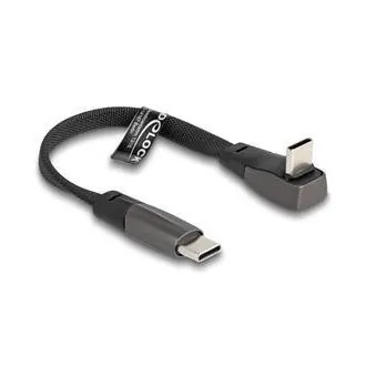 Delock Cablu panglică plată USB 2.0 Conector USB Type-C mascul la conector USB Type-C mascul, unghi drept