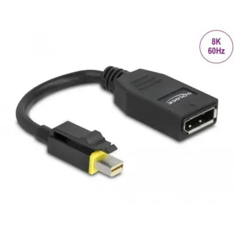 Adaptor Delock Mini DisplayPort 1.4 la DisplayPort cu dispozitiv de blocare 8K 60 Hz