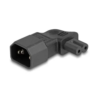 Adaptor de alimentare Delock IEC 60320 - C14 la C7, mufă/priză, 2.5 A, 90°, unghi drept