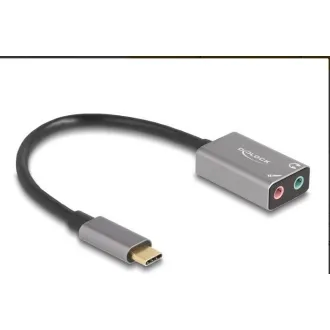 Placă de sunet externă Delock USB Type-C™ cu adaptor audio Plug & Play, 2 x mufe stereo de 3,5 mm