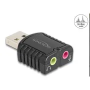 Placă de sunet externă USB Delock, 24 biți / 96 kHz, Plug & Play pentru Windows, MAC, Linux, Chrome OS