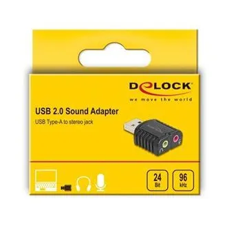 Placă de sunet externă USB Delock, 24 biți / 96 kHz, Plug & Play pentru Windows, MAC, Linux, Chrome OS